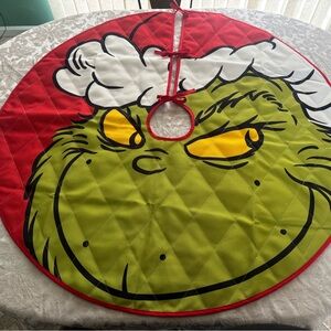 Hallmark Grinch Tree Skirt with Red and Green